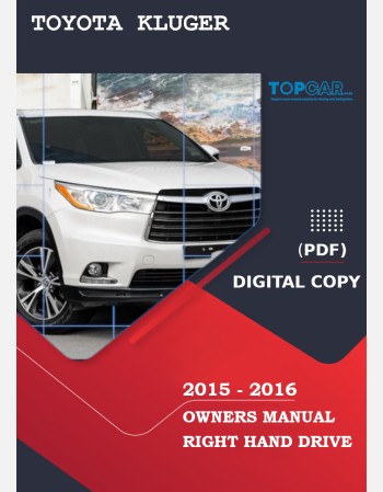 toyota kluger 2015-2016 owners manual rhd